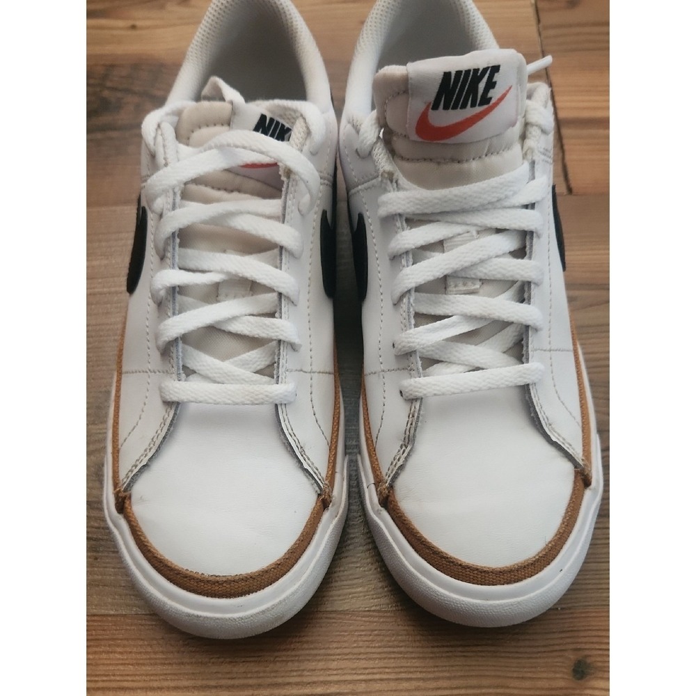 Nike Court Legacy Big Kids' Shoes Retro Comfort Leather White Gum Youth 4.5 - Picture 2 of 6